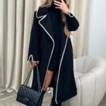 Double-Faced Wool Coat - Long Lapel Overcoat, Loose Fit