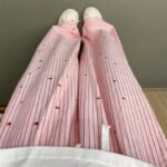 Plus Size Striped Wide Leg Pajama Pants