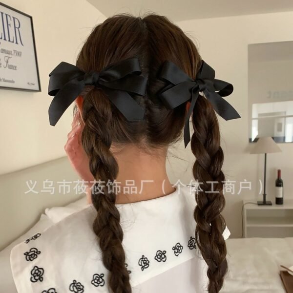 Elegant Floral Pearl Ribbon Bow Hair Clip