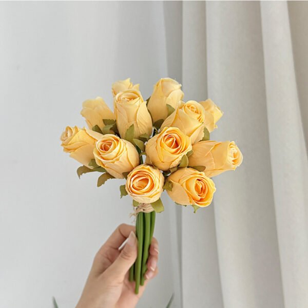 12-Head Hand-Tied Artificial Rose Bouquet