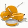 Seven-Piece Ceramic Non-Stick Cookware Set - Aluminium Wok, Frying Pan and Milk Pot
