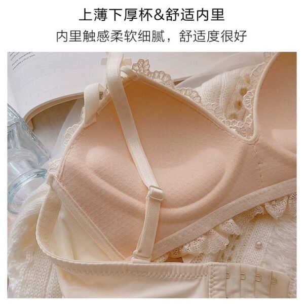 O1CN01pUxpbO2L5B0yuBHAn_2208395609640-0-cib Embroidered Lace Push-Up Bra Set - Wireless Padded Bra and Briefs