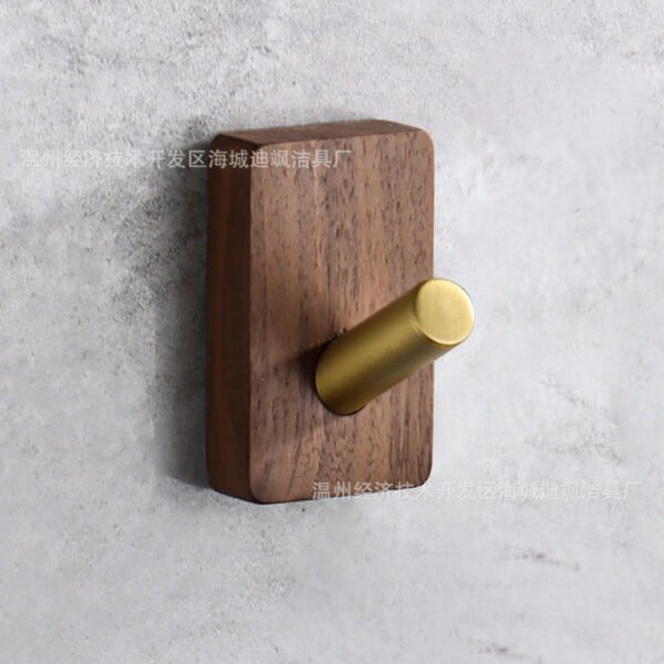 Solid Wood Coat Hook - Adhesive Wall Hook, No Drilling