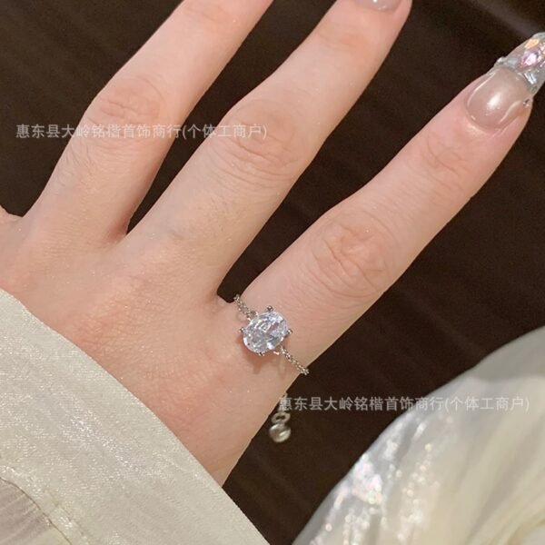 Adjustable Moissanite-Style Ring - Colour-Protected Plating