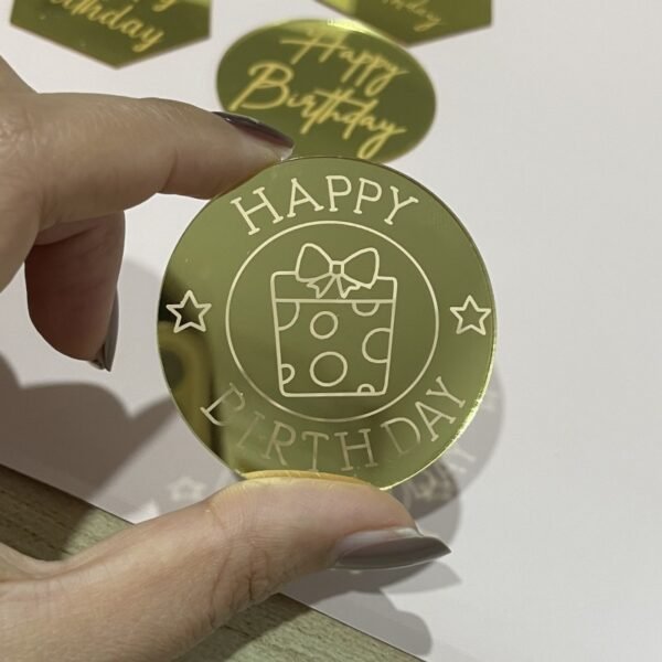10 Laser-Marked Acrylic Cake Decoration Toppers
