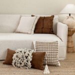 Vintage Wabi-Sabi Cotton-Linen Patchwork Throw Pillow