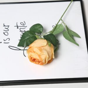 High-End Roasted Edge Rose Artificial Flower - Single Stem