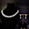 Pearl Necklace & Geometric Earrings Set - Bridal Jewellery