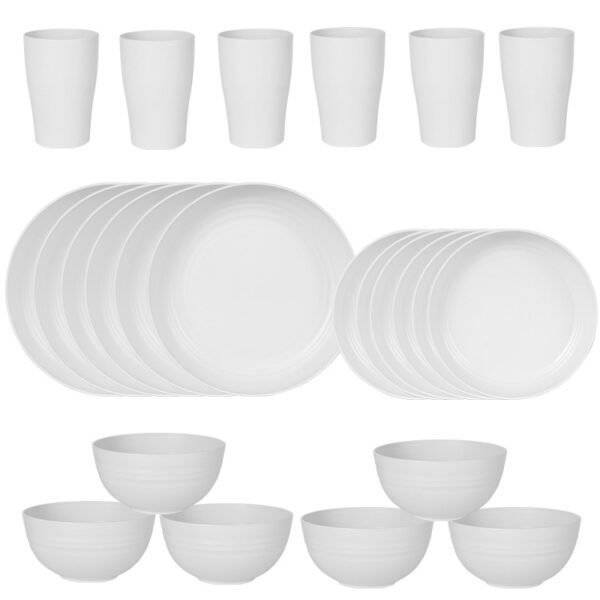 Wheat Straw Dinnerware Set - Unbreakable Plates, Bowls and Cups