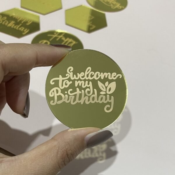 10 Laser-Marked Acrylic Cake Decoration Toppers