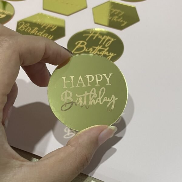 10 Laser-Marked Acrylic Cake Decoration Toppers