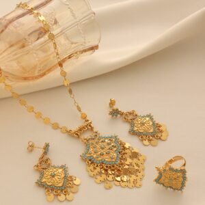 Ethnic Style Tassel Necklace 3-Piece Jewelry Set
