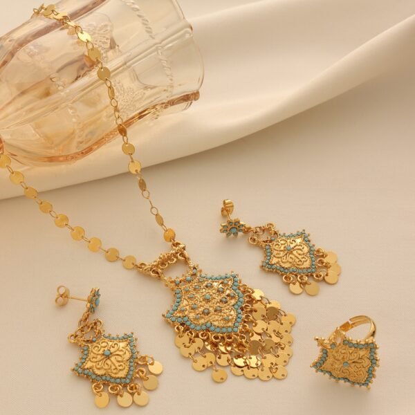 Ethnic Style Tassel Necklace 3-Piece Jewelry Set