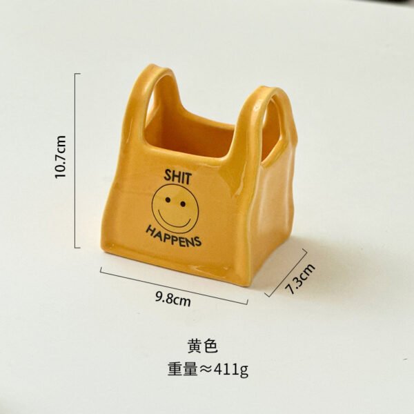Handbag-Shaped Ceramic Desktop Pen Holder & Storage Box