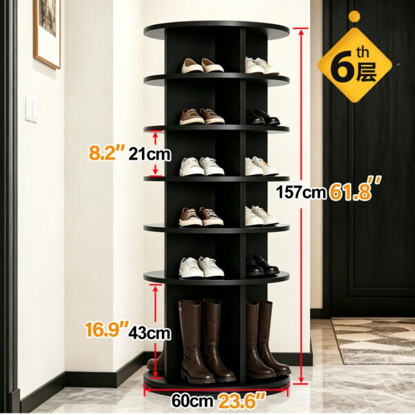 360-Degree Rotating Multi-Layer Shoe Rack