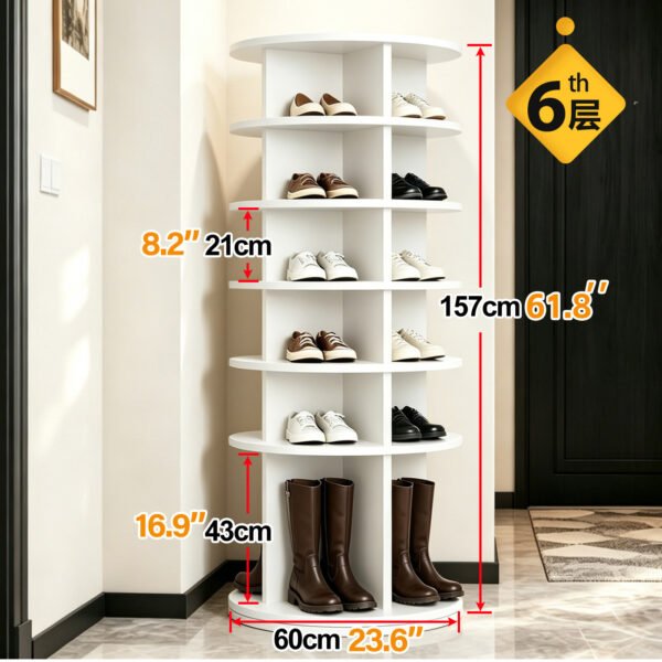 360-Degree Rotating Multi-Layer Shoe Rack