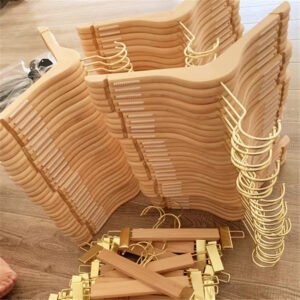 Solid Wood Velvet Non-Slip Clothing Hanger - Wooden Store Hanger