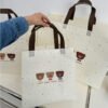 Bear Print Non-Woven Shopping Bag - Reusable Gift and Retail Carrier Bag
