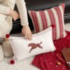 New Year Christmas Embroidered Throw Pillow & Decor Set