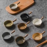 Japanese Stoneware Dip Dish with Handle - Ceramic Soy Sauce & Seasoning Bowl