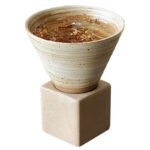 Handmade Rustic Ceramic Coffee Mug 200 ml — Funnel Shape Cold Brew Cup
