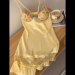 Embroidered Lace-Trim Camisole Nightdress — Short Slip Dress