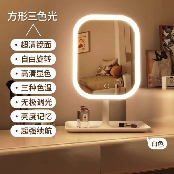 O1CN01ubqhXc28NPvrxq1NG_2220778397920-0-cib Portable LED Makeup Mirror with Touch-Adjustable Light