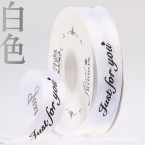 Satin Ribbon with English Letters for Floral Gift Wrapping