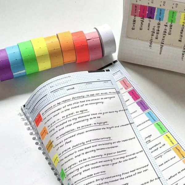 O1CN01vK6LYn2DuSYRQ7ZUU_3000218669-0-cib Colorful Handwritten Index Label Tape, Sticky Note Roll