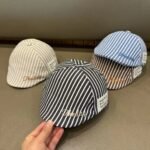 Baby Striped Baseball Cap — Adjustable Korean-Style Sun Hat