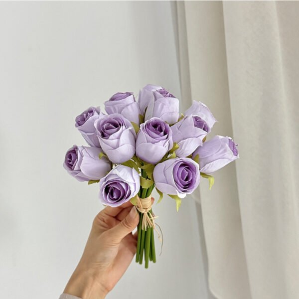 12-Head Hand-Tied Artificial Rose Bouquet