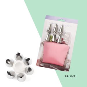 Stainless Steel Pastry Nozzle Set with Silicone Piping Bag