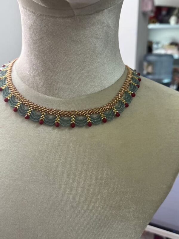 Chinoiserie Multi-Layered Lace Beaded Necklace