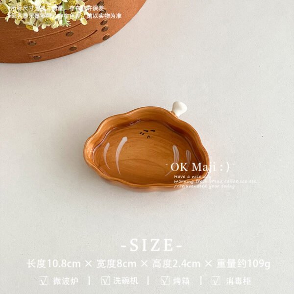 Bread-Shaped Ceramic Dipping Sauce Dish
