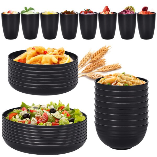 Wheat Straw Dinnerware Set - Unbreakable Plates, Bowls and Cups