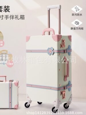 Retro Hard Shell Trolley Suitcase — Cabin to Check-In Travel Luggage