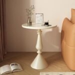 Cone Base Side Table - Round Metal Coffee Table, 58 cm High