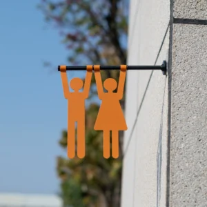 Restroom Wall Sign - Metal Side-Mounted