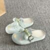 Open Toe Flat Mules — French Summer Half Slippers for Women