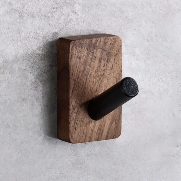 Solid Wood Coat Hook - Adhesive Wall Hook, No Drilling