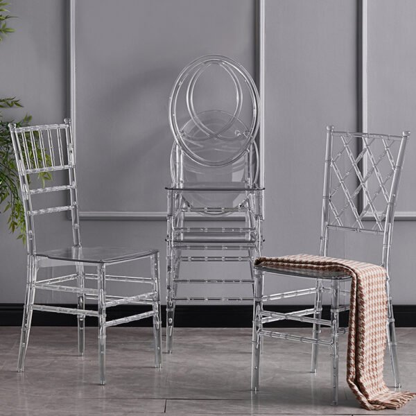 Clear Acrylic Banquet Chair - Crystal Napoleon and Bamboo Chairs for Events and Hotels