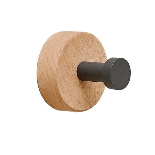 Solid Wood Coat Hook - Adhesive Wall Hook, No Drilling