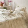 French Lace-Trim Long-Staple Cotton Bedding Set