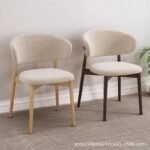 Upholstered Dining Chair - Fabric Seat with Solid Wood Frame