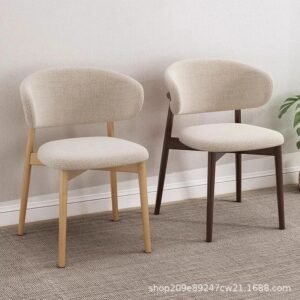 Upholstered Dining Chair - Fabric Seat with Solid Wood Frame