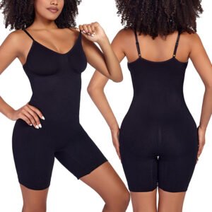 Seamless Shapewear Bodysuit — Tummy Control Hip Lift Strappy Shaper