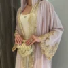 Loriya Bell-Sleeve Lace-Panel Cardigan