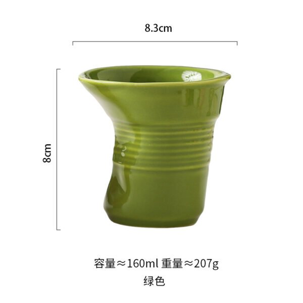 French Style Irregular Pleated Ceramic Cup