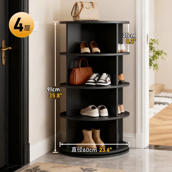 360-Degree Rotating Multi-Layer Shoe Rack