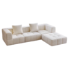 Marshmallow Cream-Style Modular Fabric Sofa (Vacuum-Compressed)